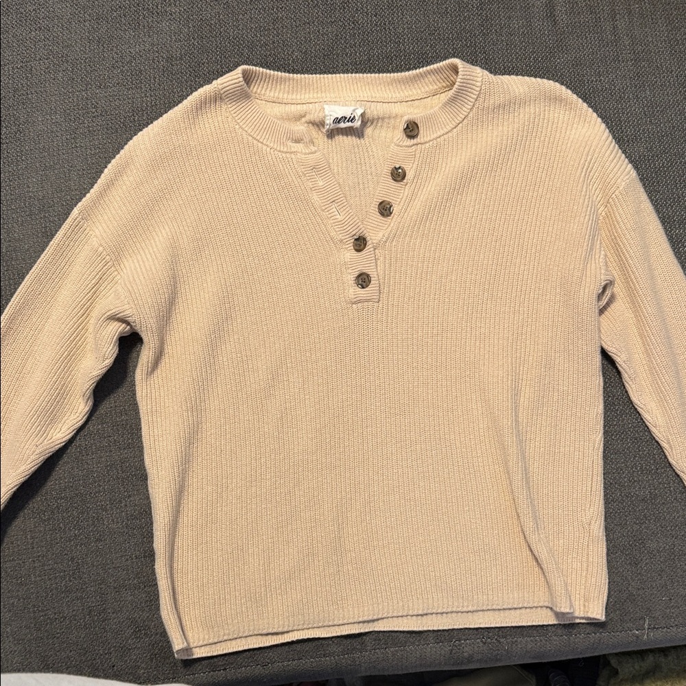 Aerie Cream Knit Cardigan